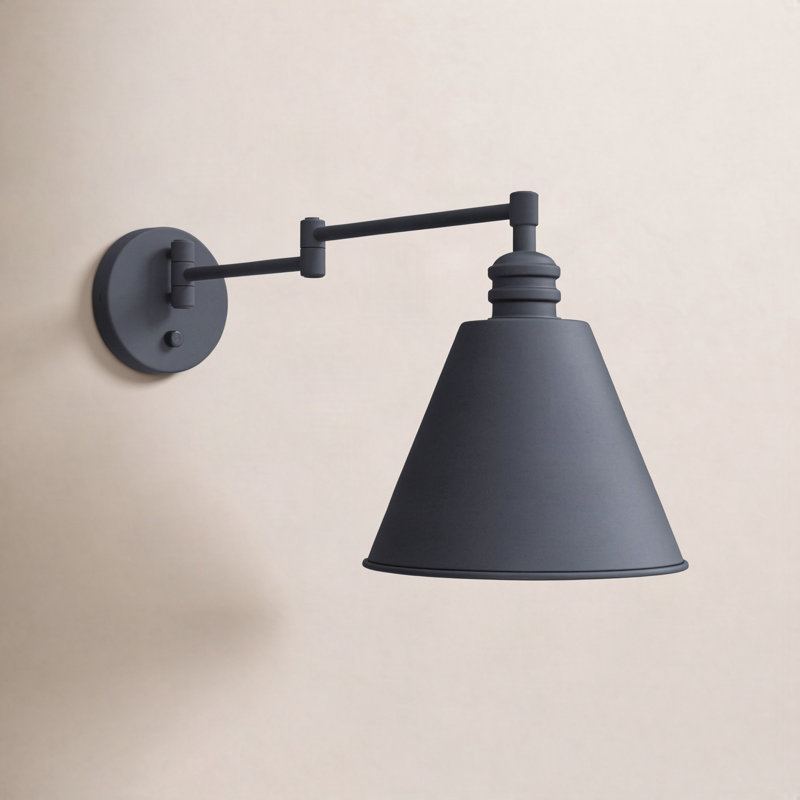 Cidni Swing Arm Sconce, Black