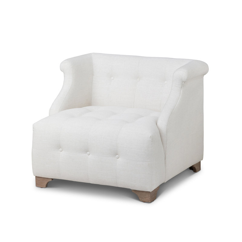 Scroll Arm Occasional Chair, Mocha, Ivory