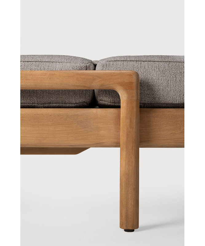 Jack Outdoor Teak Chaise Lounge, Teak Frame/Mocha Cushion