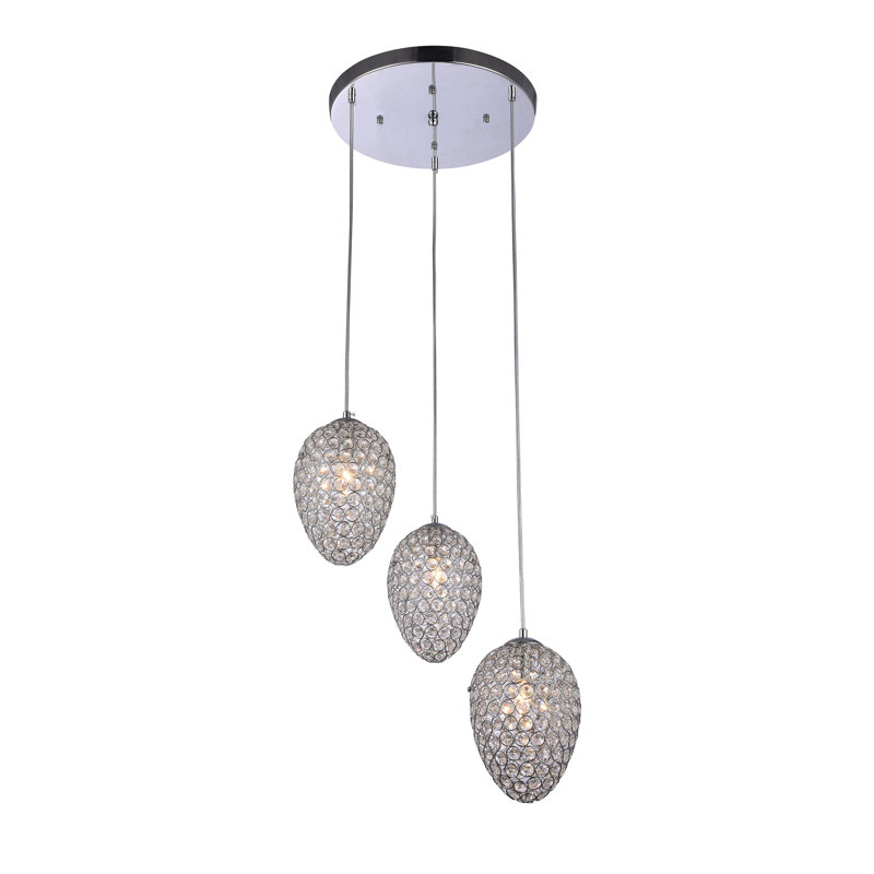 Luminaire suspendu géométrique 3 lumières grappe Whalan