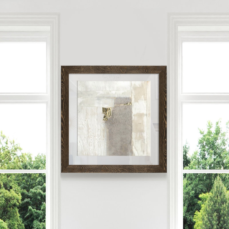 Or neutre II-impression sur papier, Cadre noyer, H 31,5 po x l 31,5 po x P 1,5 po