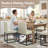  19" H Modern Linen Upholstered Dining Chairs With Metal Frame, Cream-1549926122