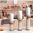 LuxeDesigns Hand-Carved Wood Pillar Candle Holders – Set (3) (6", 8", 10") – Ivory White Finish with Floral Carvings
