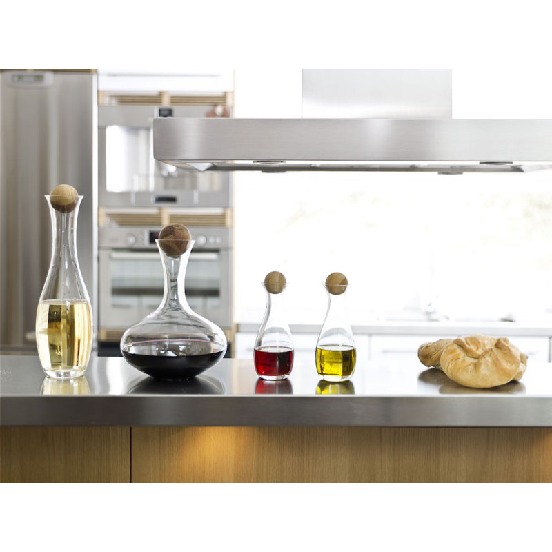 Oval Oak 67oz. Glass Beverage Dispenser