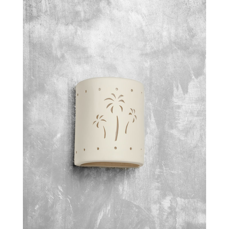 Hockinson Ceramic Outdoor Wall Light, LED Bulb Included, 10" H x 8" W x 5" D, White