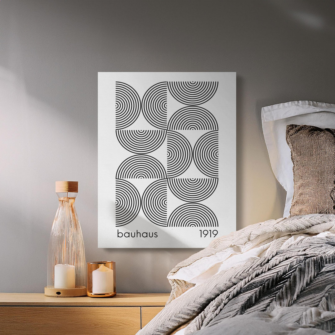 Bauhaus 1919 Canvas Wall Art, Geometric Print, Modern Decor, Ready to Hang, Gallery Wrapped Canvas, Archival Inks, Statement Piece