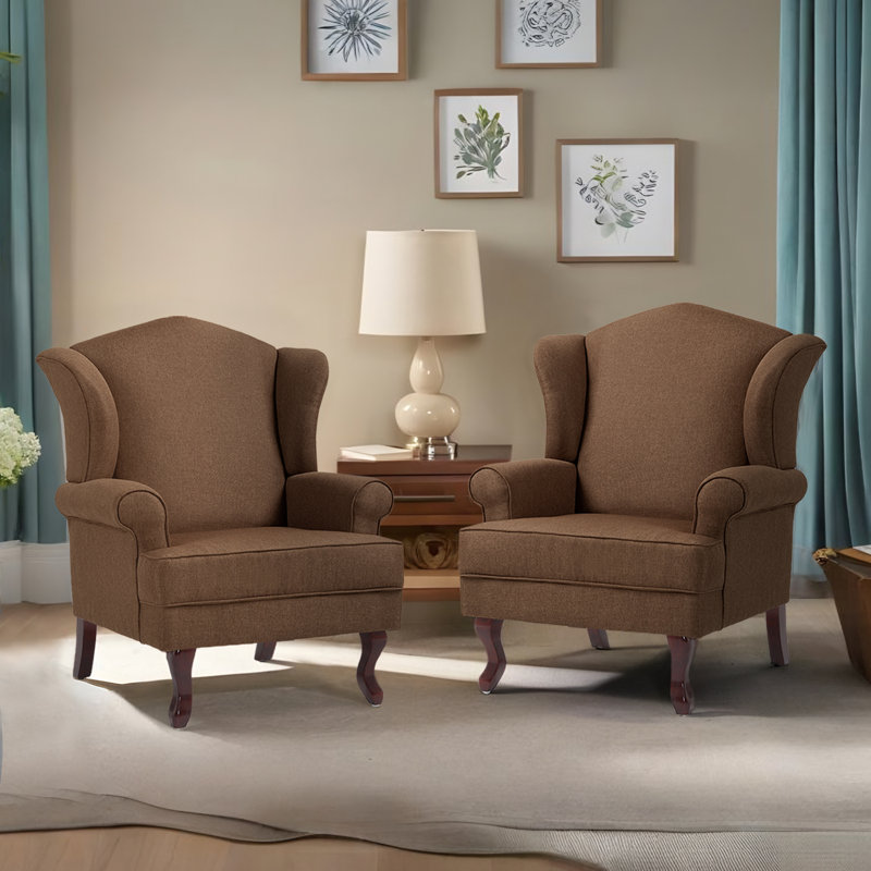Upholstered Cotton Armchair, Brown