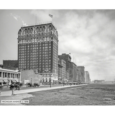 Michigan Avenue, historique de Chicago - reproduction de photo sur toile tendue