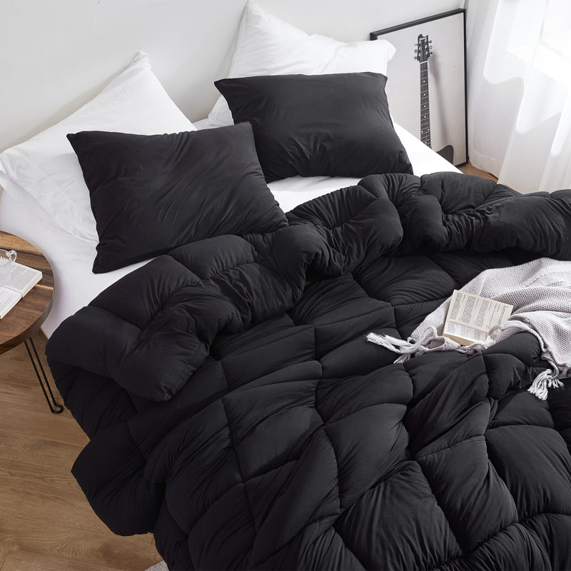 Summertime Coma Inducer Buttery Soft Oversized Comforter, Black, Queen Comforter