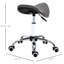 Tabouret à roulettes ergonomique en cuir synthétique avec pivot réglable en hauteur