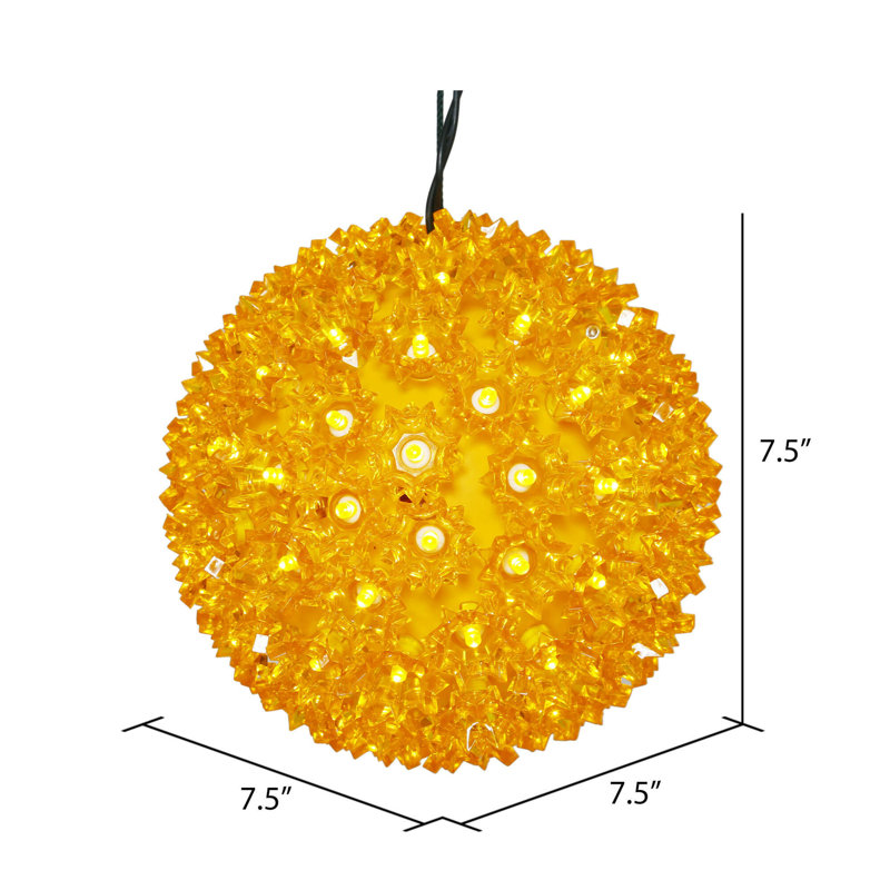 Starlight Sphere Ornament LED Light Sphere, 8" H x 8" W x 8" D, Gold