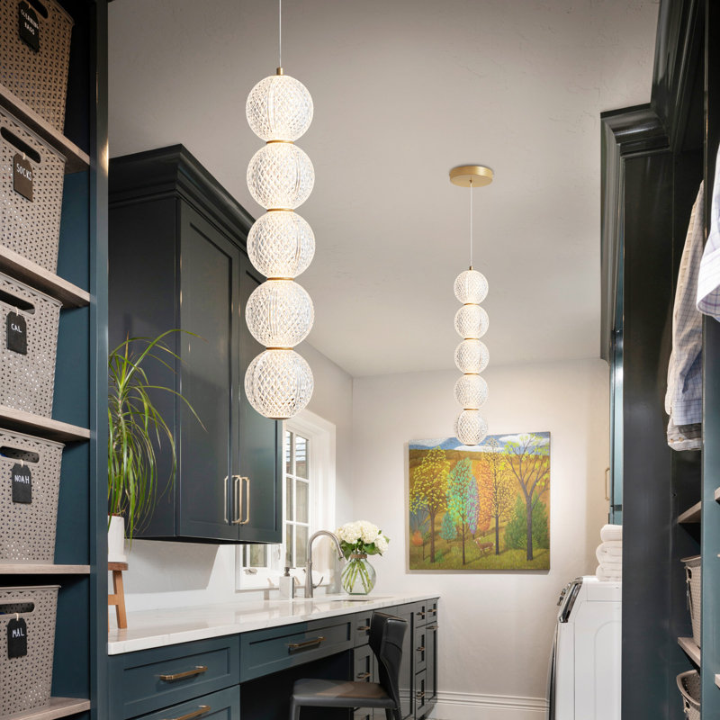 Luminaire suspendu moderne moderne à intensité variable avec abat-jour en acrylique