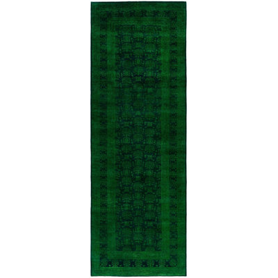 Huckstep One-of-a-Kind 4' 1" X 12' 1" Wool Area Rug Green