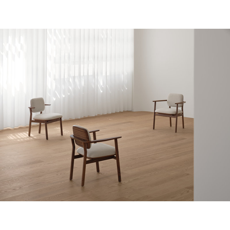 Marea Upholstered Dining Chair, Natural Walnut, L493 Sanfor Natural 0023