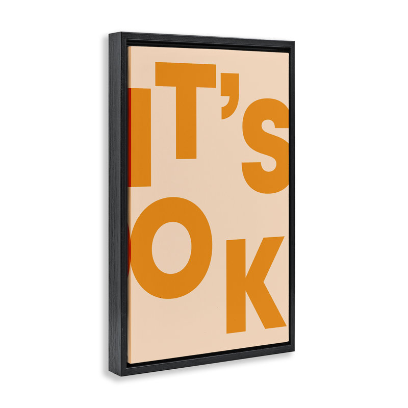 "It's OK" par Incado, H 25 po x l 17 po, Cadre flottant noir de jais