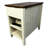 Brown + White Table With Charging - Living Room End Drawer And Storage Cabinet Style Bedside Feature Spacious Barn Door