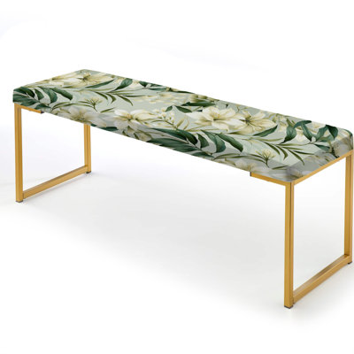 Upholstered Gold Bench