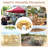Round Tabletop Wood Picnic Table with Built-in Benches-746001691-746001690