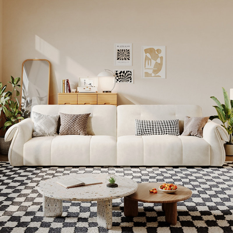 Canapé Creative Minimalist, Blanc cassé, H 35,83 po x l 110,24 po x P 39,37 po