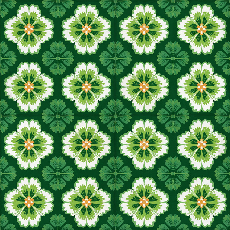Carreaux de mosaïque autocollants en vinyle « Fleurs de jardin émeraude » 10 x 10 cm