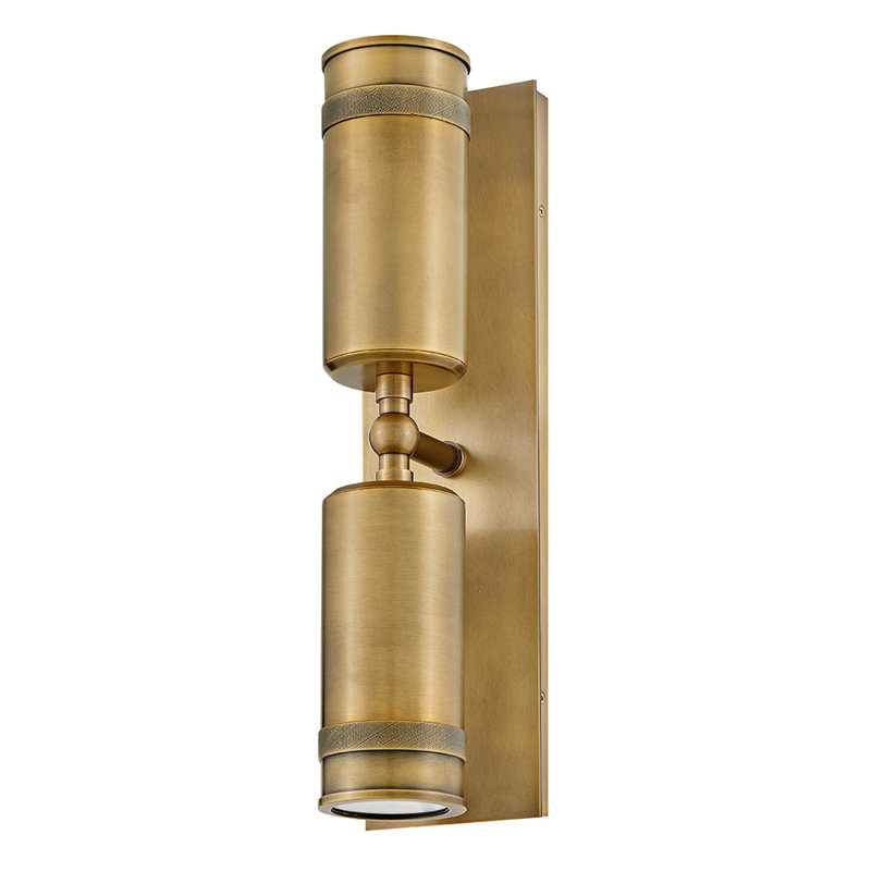 Pratt 19" Aluminum Pivotable Wall Mount Lantern, Heritage Brass