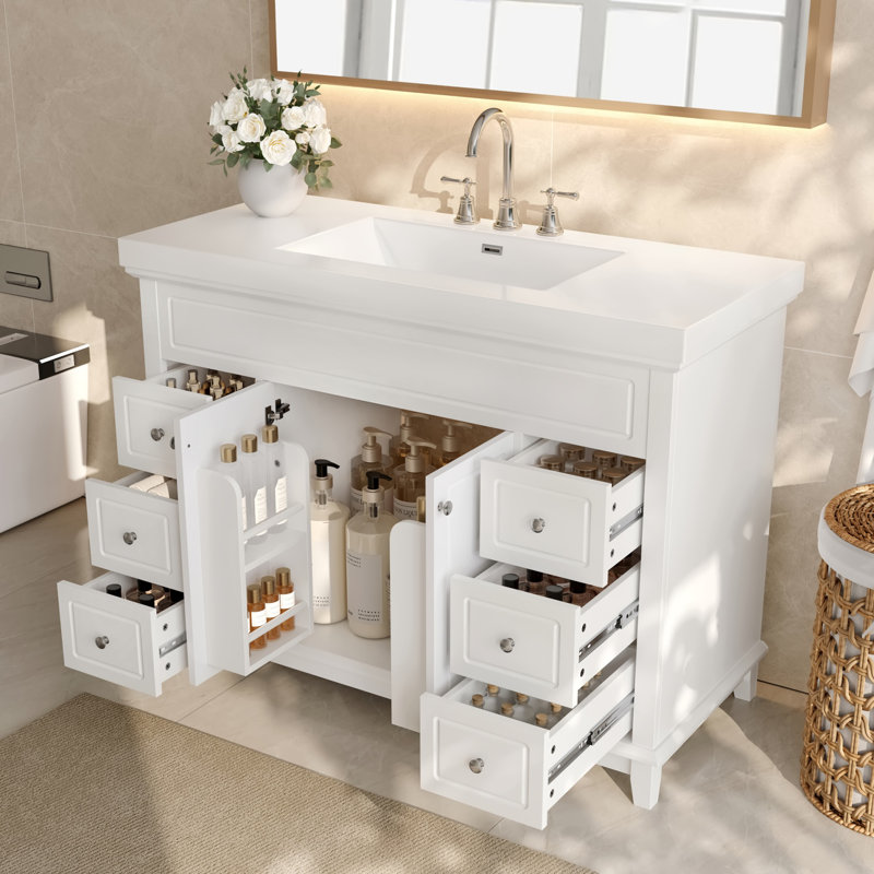 Meuble-lavabo simple 48 po avec lavabo en résine