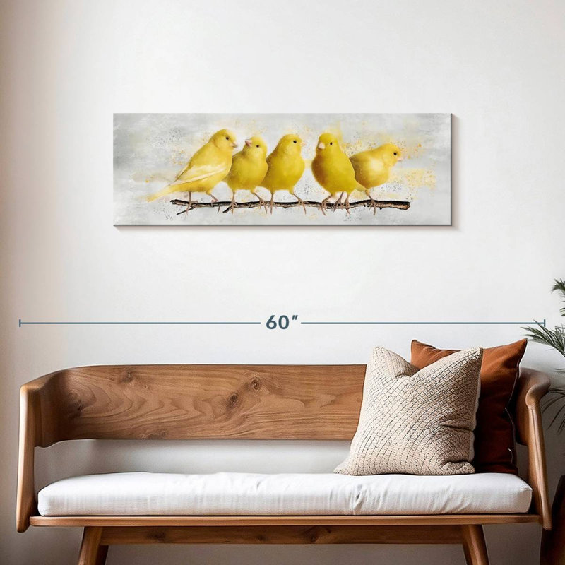 Canari jaune, H 14 po x l 42 po x P 1,25 po