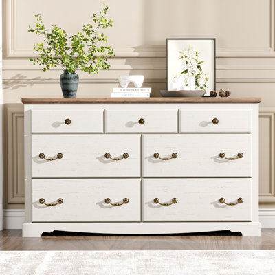  Ingberg Farmhouse 7 Chest Of Drawers For Bedroom, White