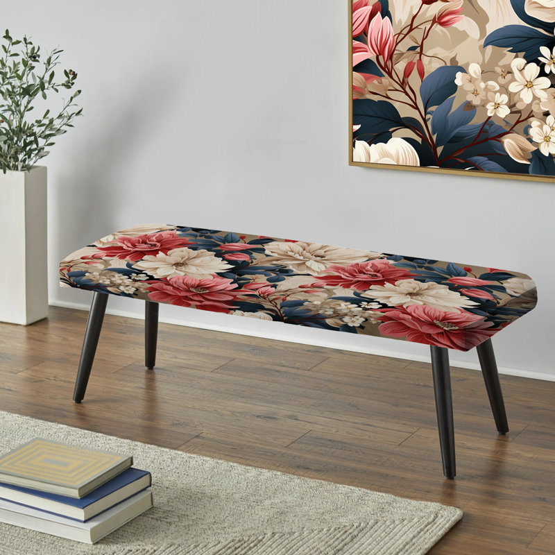 Beige rose rustique Whispers - Banc rembourré noir Cottage