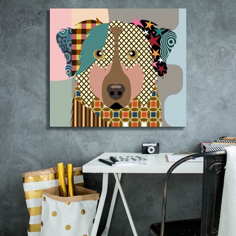 «Berger australien» par Lanre Adefioyue, H 26 po x l 30 po x P 1,5 po
