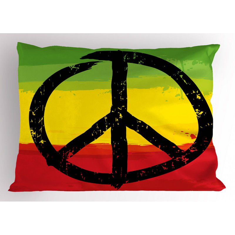 Green/Red/Yellow Polyester Microfiber Piece Sham, Twin