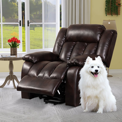 Brisen 39.7"W Oversize Lifting Massage Heater Power Recliner, USB Port, Cup Holders