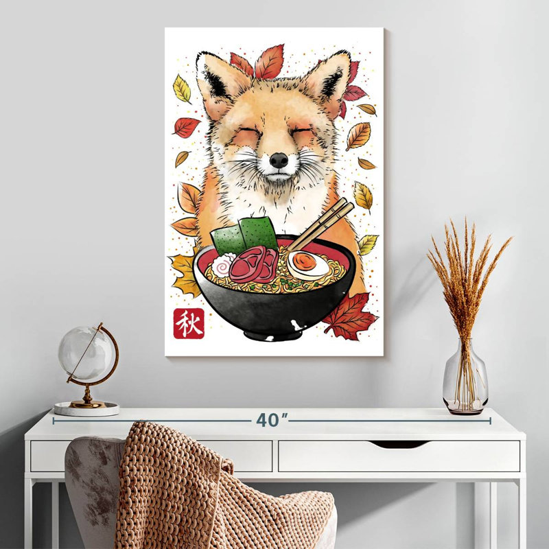 Brampt, feuilles de renard et ramen, H 30 po x l 20 po
