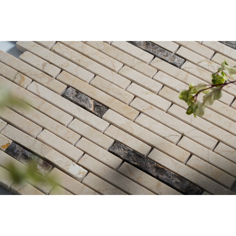 Tibet Linear Marble Tile, Cream