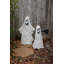  Set of 2 Painted Metal Ghost Yard Decor 35" H Grey Halloween Yard Display Figures