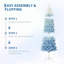 Snow Flocked Pencil Christmas Tree, Slim Artificial Christmas Tree with Sturdy Metal Stand, Skinny Xmas Tree Holiday Decoration for Home, Office-853344343-853344342