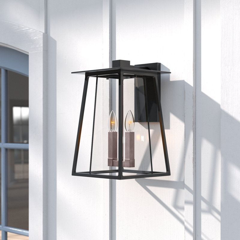 Ceola Izzie 2 - Bulb Integrated LED Outdoor Wall Lantern, Black/Brown, LED