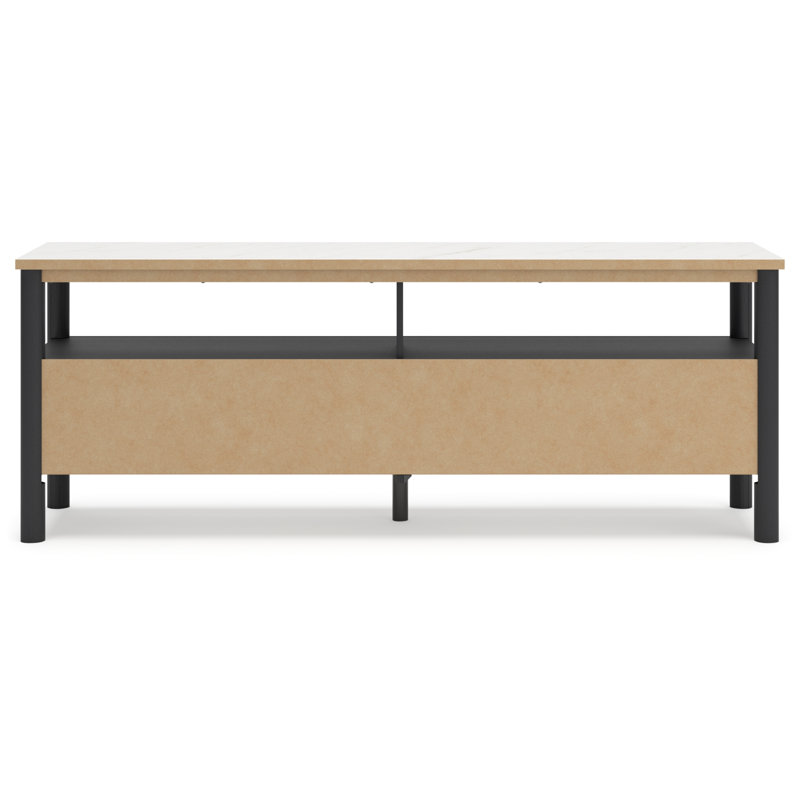 Cadmori 72" Black and White Faux Marble TV Stand
