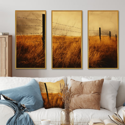 «Power Lines Rust Route Minimalist», ensemble de reproductions d'art mural Power Lines