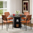 4 - Person Round Dining Table Set With Hidden Storage & 4 Upholstered Chairs