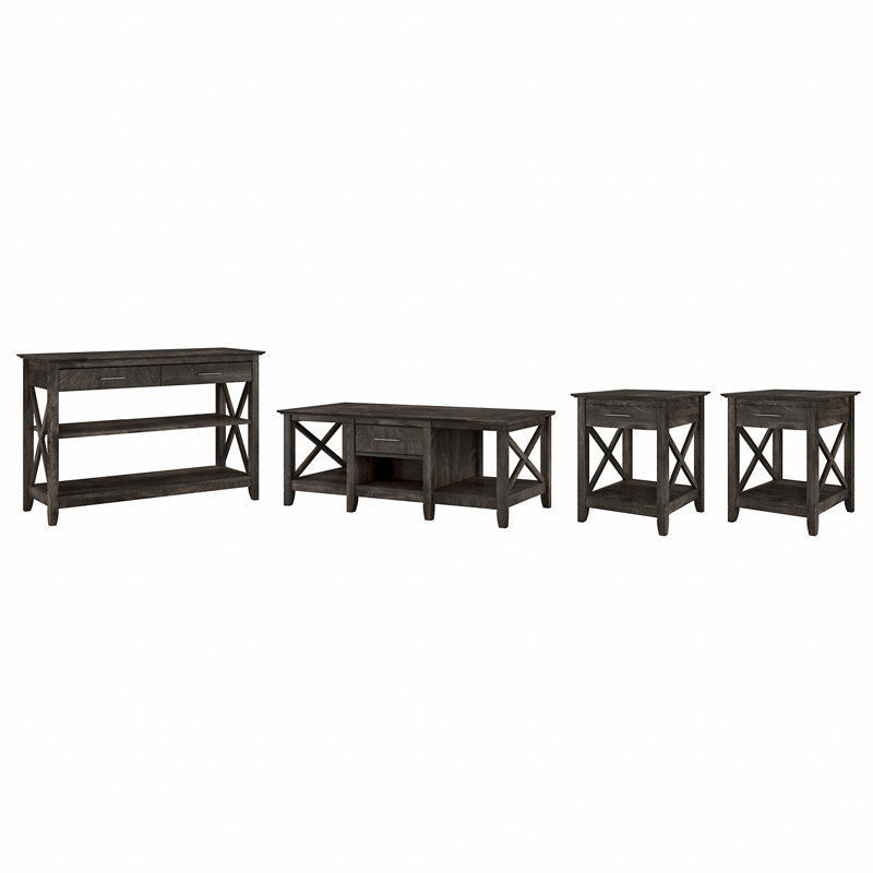 Ensemble de table 4 pièces Kaionna, Hickory gris foncé