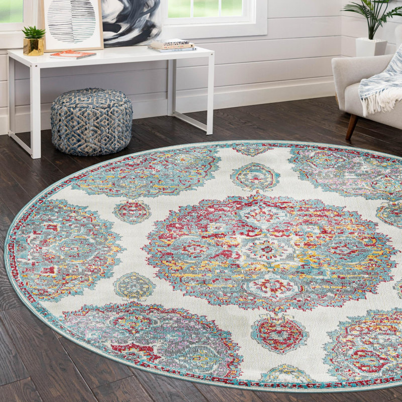 Floral Indoor Rug, Round 3'3"