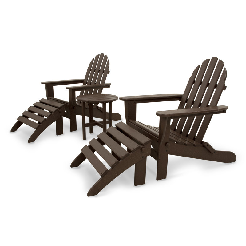 Ensemble Adirondack pliant 5 pièces POLYWOOD Classics, Acajou