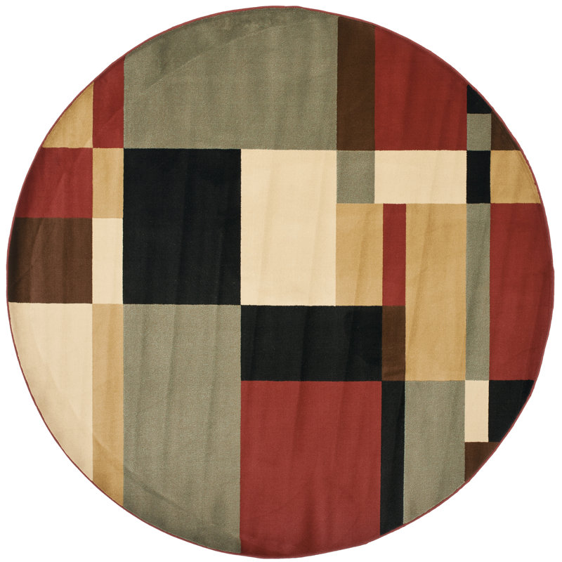 Charis Performance Geometric Rug, Round 5'3"