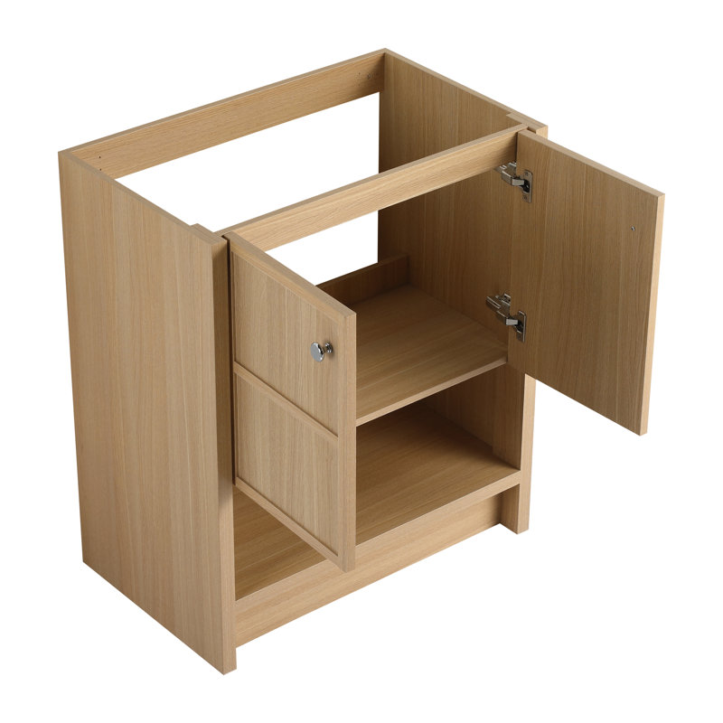 30" Bathroom Vanity, Made Of Oak Plywood With 2 Doors For Freestanding & Generous Cabinet Storage, 29"