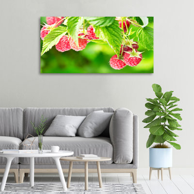 Raspberries in the Garden 1 Piece Wrapped Canvas Wall Art