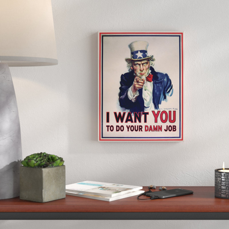 « oncle sam humour », impression sur toile tendue