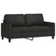  Ensemble de canapé en tissu noir (100% polyester), métal, contreplaqué, mousse moyenne
