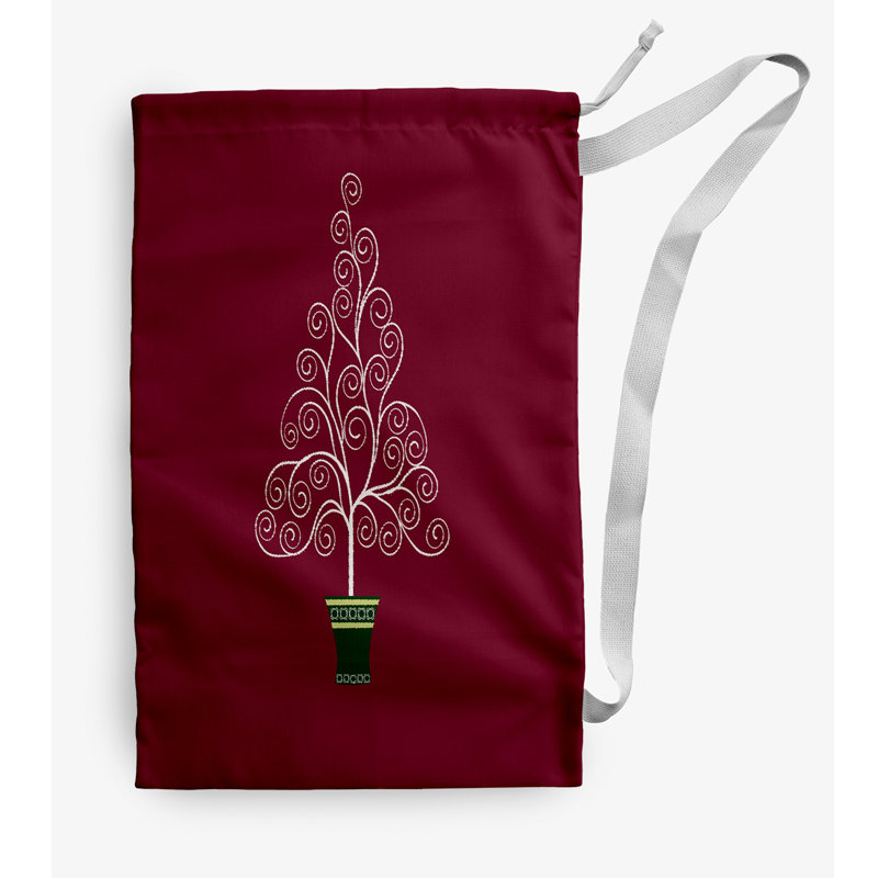 Fabric Laundry Bag with Handles, Medium (36" H x 28" W), Red