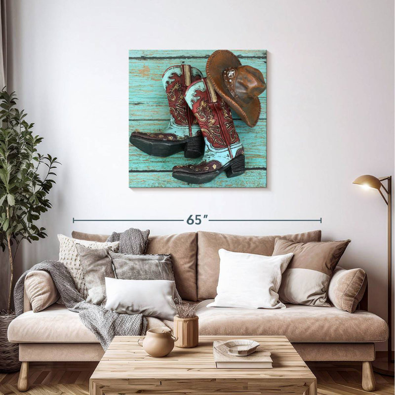 Cowboy Hat And Boots, 36" H x 36" W
